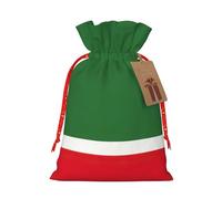Lootpe Grand sac cadeau de Noël avec imprimé drapeau de la République tchétchène, sacs de vacances réutilisables pour cadeaux, sacs cadeaux en toile de jute avec cordon de serrage
