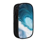 Lootpe Grande trousse à crayons avec fermeture éclair Motif vague de l'océan