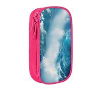 Lootpe Grande trousse à crayons avec fermeture éclair Motif vague de l'océan