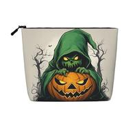 lootpe Green Ghost Horror Halloween Pumpkin 1 Print Travel Makeup Bag, Grande Capacité Cosmétique Sacs pour Femmes, Portable Cosmétique, Trousse de Toilette