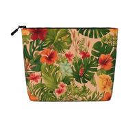 lootpe Hojas Tropicales Y Flores Trousse de maquillage de voyage grande capacité pour femme, trousse de toilette portable