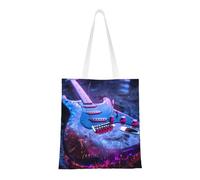 lootpe Joli sac fourre-tout en toile esthétique avec imprimé guitare, sac fourre-tout léger, sacs d'épicerie réutilisables, pour le shopping, la salle de sport, le travail