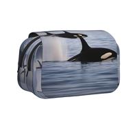 lootpe Killer Whales Swim Along Trousse à crayons grande capacité avec marqueur, pochette de rangement pour papeterie, trousse à stylos portable pour bureau
