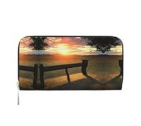 lootpe Lonely Bench Portefeuille pour femme Motif coucher de soleil avec porte-cartes de crédit et téléphone