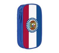 Lootpe Missouri State - Trousse à crayons - Grande capacité - Avec fermeture éclair - Motif drapeau de l'État du Missouri