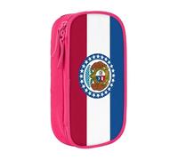 Lootpe Missouri State - Trousse à crayons - Grande capacité - Avec fermeture éclair - Motif drapeau de l'État du Missouri