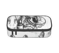 lootpe Pochette à crayons monochrome de grande capacité avec impression de jeu de style esquisse, organiseur de papeterie de bureau, sac à stylos portable pour bureau