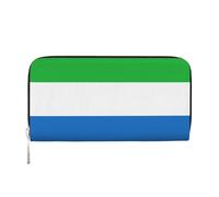 lootpe Portefeuille pour femme avec imprimé drapeau de Sierra Leone, porte-cartes de crédit, porte-monnaie pour téléphone, sac à main long