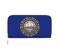 lootpe Portefeuille pour femme avec imprimé drapeau du New Hampshire, porte-cartes de crédit, porte-monnaie pour téléphone, sac à main long
