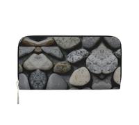 lootpe Portefeuille pour femme, motif galets, porte-cartes de crédit, porte-monnaie pour téléphone, sac à main long