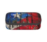 lootpe Puerto Rico Trousse à crayons de grande capacité avec imprimé drapeau de Porto Rico, organiseur de papeterie de bureau, sac à crayons portable pour bureau