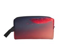 Lootpe Red Sky At Night Trousse de maquillage à imprimé étoilé portable, trousse de toilette, grande trousse de maquillage pour femme