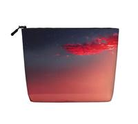 lootpe Red Sky At Night Trousse de maquillage de voyage avec impression étoilée Grande capacité pour femme Trousse de toilette