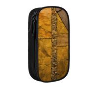 Lootpe Rustic Rocks Trousse à crayons avec imprimé mur de brique Sac de rangement Grande capacité Trousse à crayons portable avec fermeture éclair