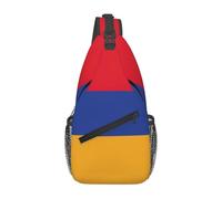 lootpe Sac à dos à bandoulière avec imprimé drapeau de l'Arménie pour le quotidien, sac à dos à bandoulière, sac à dos de poitrine, sacs de jour, pour l'extérieur, les voyages décontractés