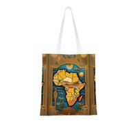 lootpe Sac fourre-tout en toile esthétique avec imprimé carte du monde abstraite, sac fourre-tout léger, sacs d'épicerie réutilisables, pour le shopping, la salle de sport, le travail