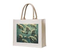 lootpe Sac fourre-tout imprimé animaux lamantin, sac cadeau personnalisé, sac de plage, sac de voyage, sacs de courses, cadeau pour femme maman
