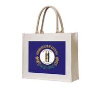 lootpe Sac fourre-tout imprimé drapeau de l'État du Kentucky, sac cadeau personnalisé, sac de plage, sac de voyage, sacs de courses, cadeau pour femme et maman