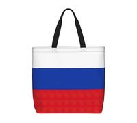 Lootpe Sac fourre-tout imprimé drapeau russe pour femme, sac à main de travail, sac à main décontracté grande capacité, pour voyage, salle de sport
