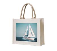 lootpe Sac fourre-tout imprimé paysage de bateau à voile, sac cadeau personnalisé, sac de voyage de plage, sacs de courses, cadeau pour femme maman