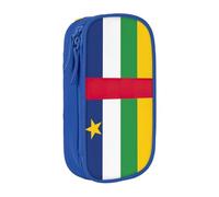 Lootpe Trousse à crayons avec fermeture éclair - Grande capacité - Imprimé drapeau de l'Afrique centrale