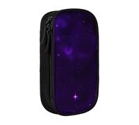 Lootpe Trousse à crayons avec fermeture éclair Motif galaxie et espace étoilé Violet Grande capacité