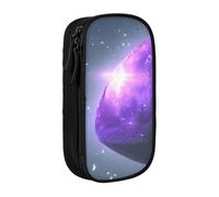 Lootpe Trousse à crayons avec fermeture éclair Motif galaxie et espace étoilé Violet Grande capacité