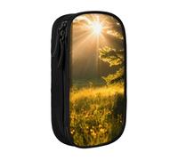 Lootpe Trousse à crayons avec impression « Morning Sunlight in Wilderness » - Grande capacité - Avec fermeture éclair