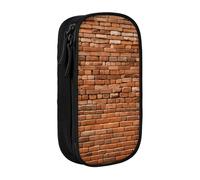 Lootpe Trousse à crayons avec impression murale de vieille brique, sac de rangement, boîte à crayons de grande capacité, sac à crayons portable avec fermeture éclair