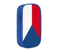 Lootpe Trousse à crayons avec imprimé drapeau de la République tchèque, sac de rangement, grande capacité, trousse à crayons portable avec fermeture éclair