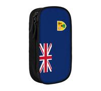 Lootpe Trousse à crayons avec imprimé drapeau des îles Turques et Caïques, sac de rangement, grande capacité, trousse à crayons portable avec fermeture éclair