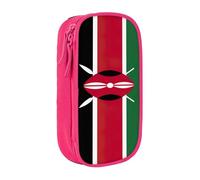 Lootpe Trousse à crayons avec imprimé drapeau du Kenya, sac de rangement, grande capacité, trousse à crayons portable avec fermeture éclair