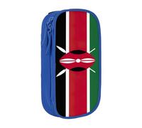 Lootpe Trousse à crayons avec imprimé drapeau du Kenya, sac de rangement, grande capacité, trousse à crayons portable avec fermeture éclair