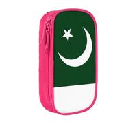 Lootpe Trousse à crayons avec imprimé drapeau du Pakistan, sac de rangement, grande capacité, trousse à crayons portable avec fermeture éclair