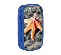 Lootpe Trousse à crayons avec imprimé étoile de mer et coquillages, sac de rangement, grande capacité, trousse à crayons portable avec fermeture éclair