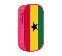 Lootpe Trousse à crayons avec motif drapeau du Ghana - Grande capacité - Avec fermeture éclair