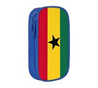 Lootpe Trousse à crayons avec motif drapeau du Ghana - Grande capacité - Avec fermeture éclair