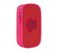 Lootpe Trousse à crayons avec motif drapeau du Maroc - Grande capacité - Avec fermeture éclair