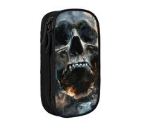 Lootpe Trousse à crayons avec motif tête de mort et fantôme d'horreur, sac de rangement, boîte à crayons de grande capacité, trousse portable avec fermeture éclair