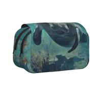 lootpe Trousse à crayons Crazy Save Manatee - Grande capacité - Pochette pour marqueur, papeterie - Sac à crayons portable pour le bureau