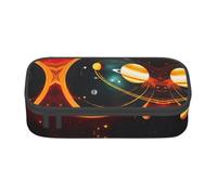 lootpe Trousse à crayons de grande capacité avec impression du système solaire Jupiter Saturne, organiseur de papeterie de bureau, trousse à stylos portable pour bureau