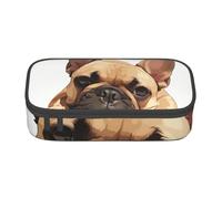 lootpe Trousse à crayons de grande capacité avec imprimé bouledogue français, organiseur de papeterie de bureau, trousse à stylos portable pour bureau