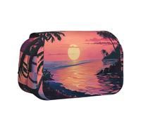 lootpe Trousse à crayons de grande capacité avec imprimé coucher de soleil tropical, pochette pour marqueur, pochette de rangement de papeterie, trousse à stylos portable pour le bureau