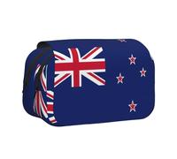lootpe Trousse à crayons de grande capacité avec imprimé drapeau de la Nouvelle-Zélande, pochette pour marqueur, pochette de rangement pour papeterie, trousse à stylos portable pour le bureau