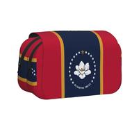 lootpe Trousse à crayons de grande capacité avec imprimé drapeau de l'État du Mississippi, pochette pour marqueur, pochette de rangement pour papeterie, sac à stylos portable pour bureau