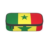 lootpe Trousse à crayons de grande capacité avec imprimé drapeau du Sénégal, organiseur de papeterie de bureau, sac à crayons portable pour bureau