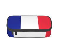 lootpe Trousse à crayons de grande capacité avec imprimé drapeau français, organisateur de papeterie de bureau, sac à crayons portable pour bureau