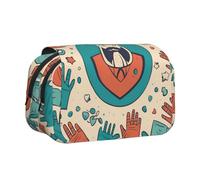 lootpe Trousse à crayons de grande capacité avec imprimé « Hand and Happy Fathers Day », pochette de rangement pour papeterie, trousse à stylos portable pour le bureau
