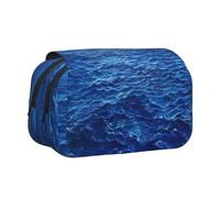 lootpe Trousse à crayons de grande capacité avec imprimé océan bleu, pochette pour marqueur, pochette de rangement de papeterie, trousse à stylos portable pour le bureau