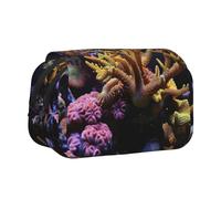 lootpe Trousse à crayons de grande capacité avec imprimé récif corallien, pochette pour marqueur, pochette de rangement de papeterie, trousse à stylos portable pour le bureau